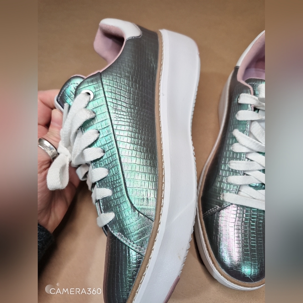 Cole Haan Metallic Green Sneakers - Picture 3 of 11